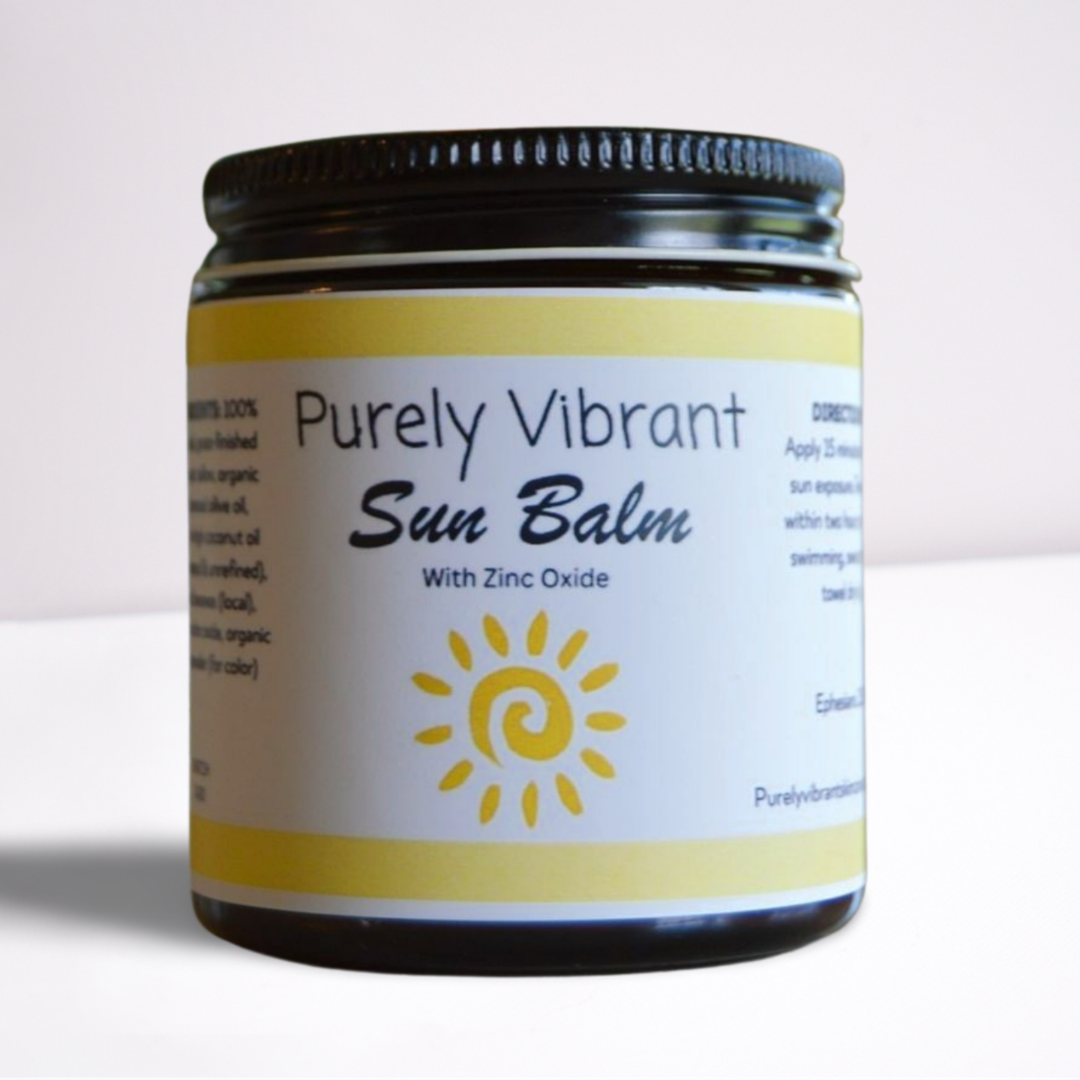 SUN BALM -  Made with tallow and non-nano zinc oxide, provides optimal sun protection.